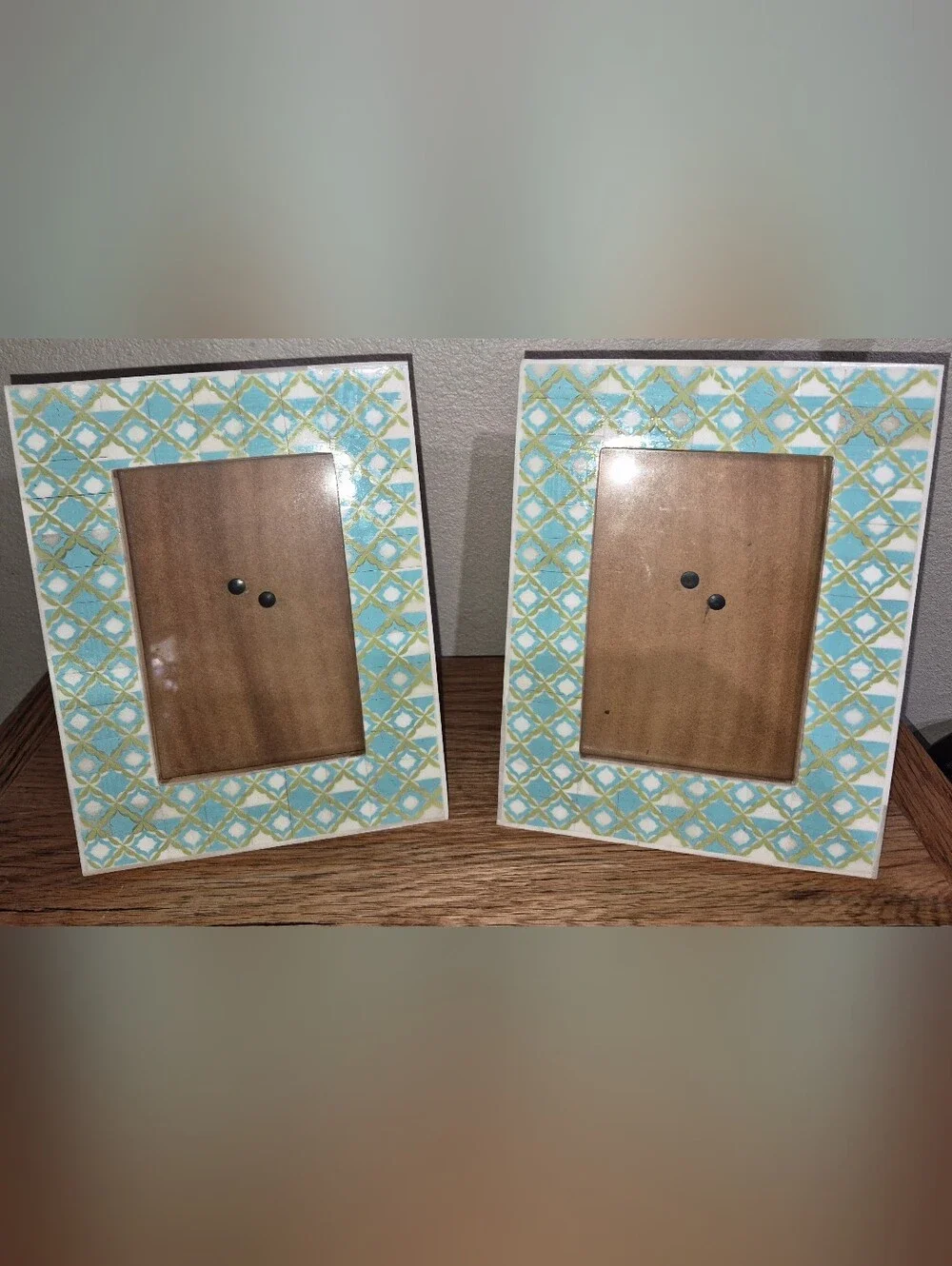 2 Watercolors Crosses Photo Frames, By Two's Company